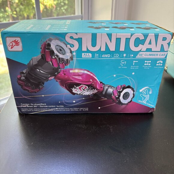 NEW Handle RC Stuntcar 2071-1B Gesture Control 360 DEG Tumble 4WD Teal Color - Picture 2 of 4